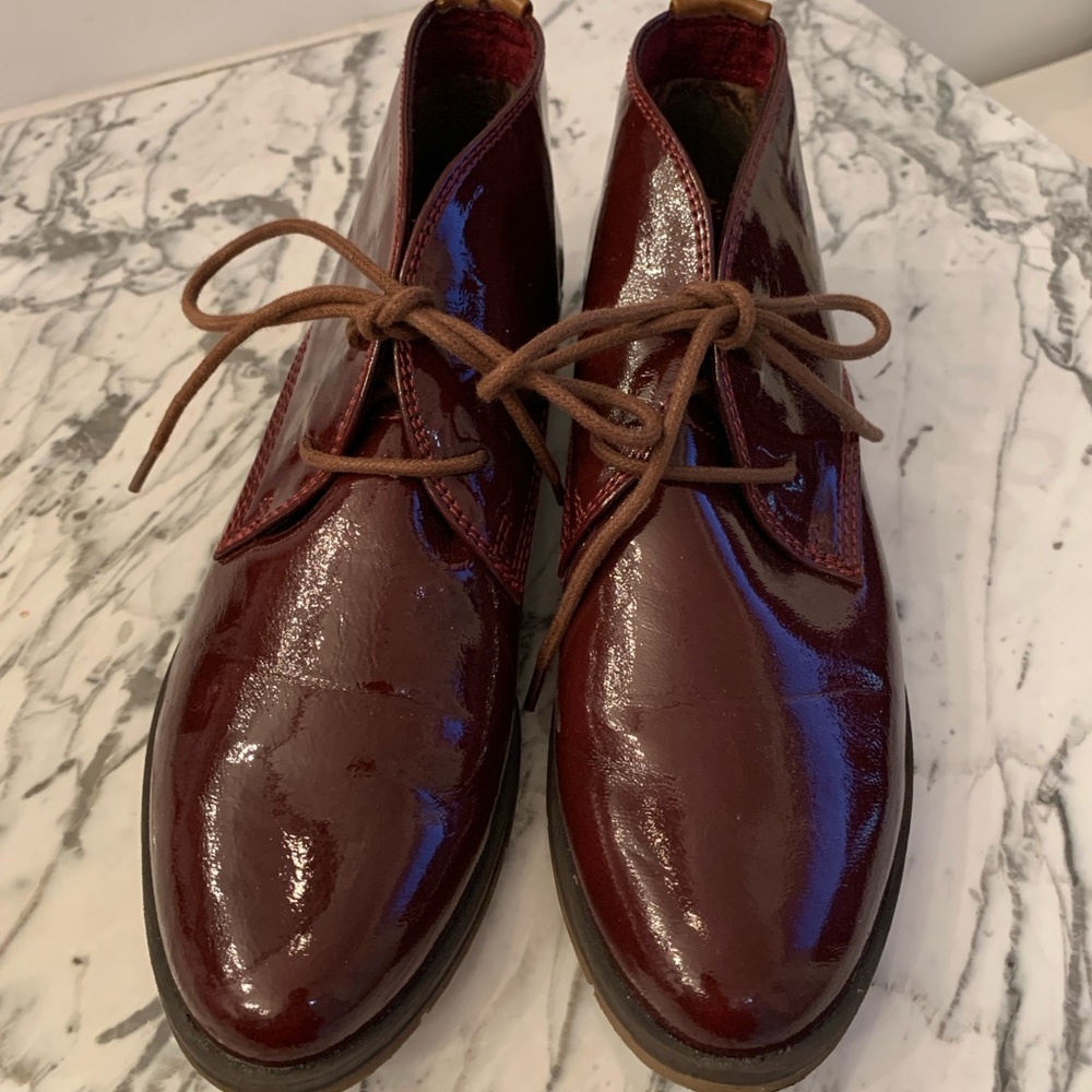 Burgundy Laced Ankle Boots 39